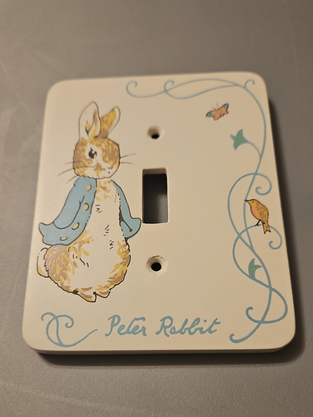 Peter Rabbit Decorative Light Switch Cover - Cream & Blue